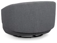 Chrisley Dark Gray Fabric Swivel Accent Chair