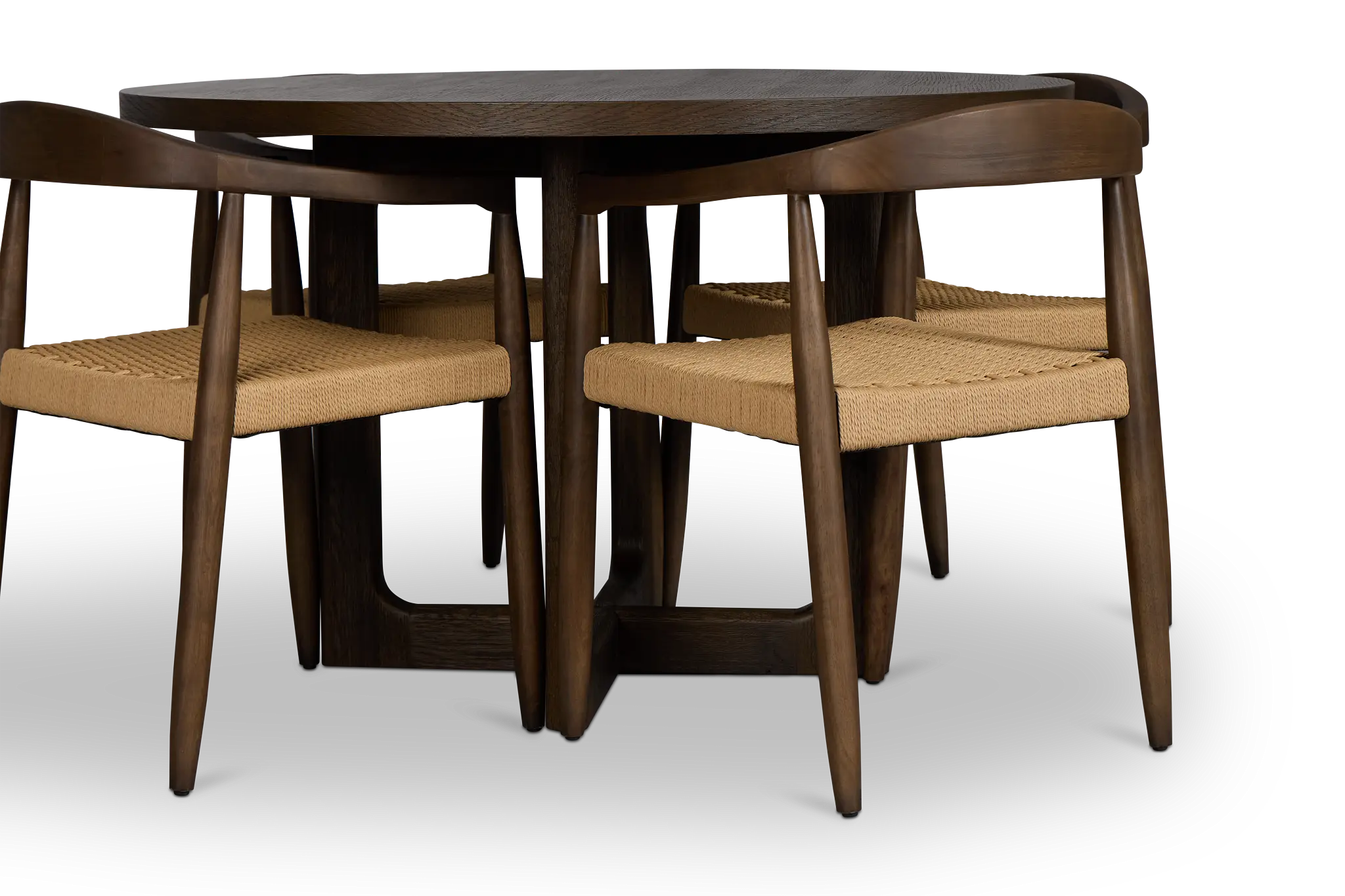 Santorini Dark Tone Round Table & 4 Upholstered Chairs Santorini Dark Tone Round Table & 4 Upholstered Chairs