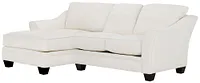 Avery White Fabric Left Chaise Sectional