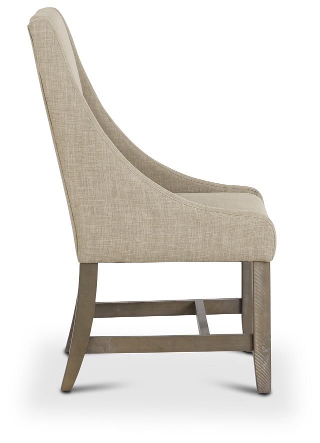 Taryn Light Taupe Upholstered Arm Chair (2)