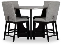 Oxford Two-tone High Table & 4 Upholstered Barstools