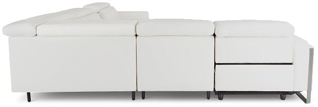 Atlas White Lthr/vinyl Medium Triple Power 2-arm Sectional