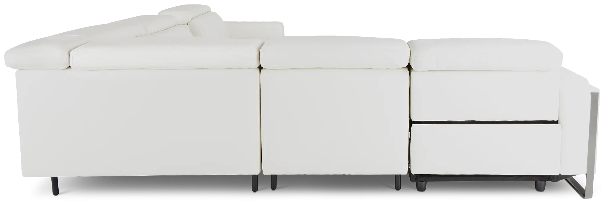Atlas White Lthr/vinyl Medium Triple Power 2-arm Sectional Atlas White Lthr/vinyl Medium Triple Power 2-arm Sectional