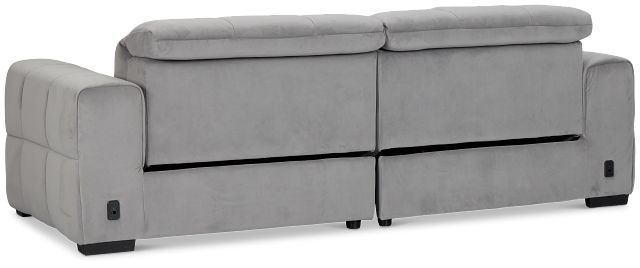 Gemma Light Gray Velvet Power Reclining Sofa