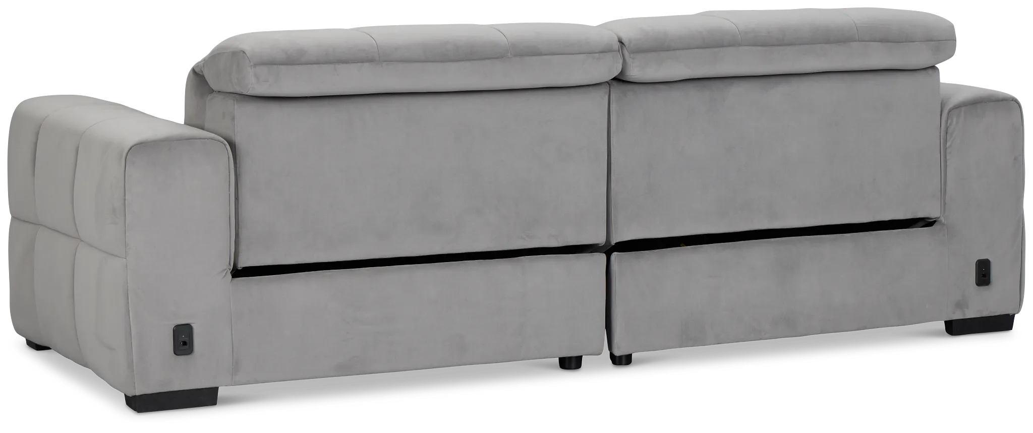 Gemma Light Gray Velvet Power Reclining Sofa