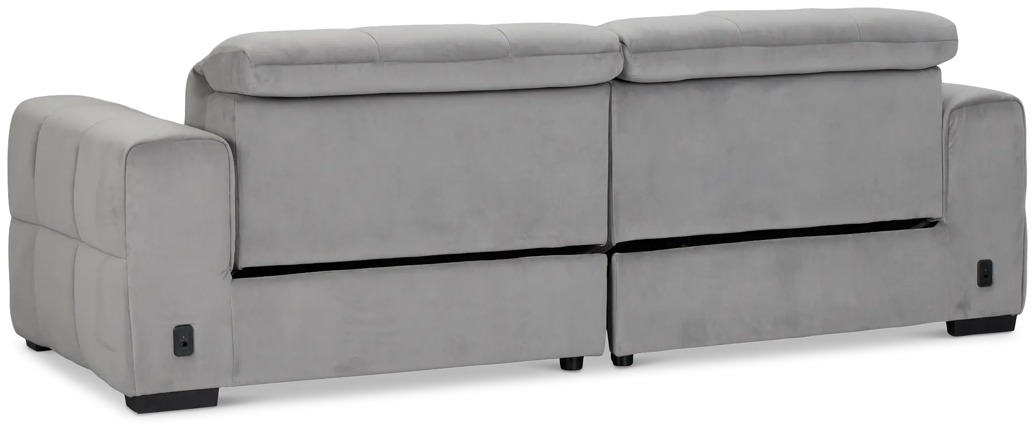 Gemma Light Gray Velvet Power Reclining Sofa Gemma Light Gray Velvet Power Reclining Sofa