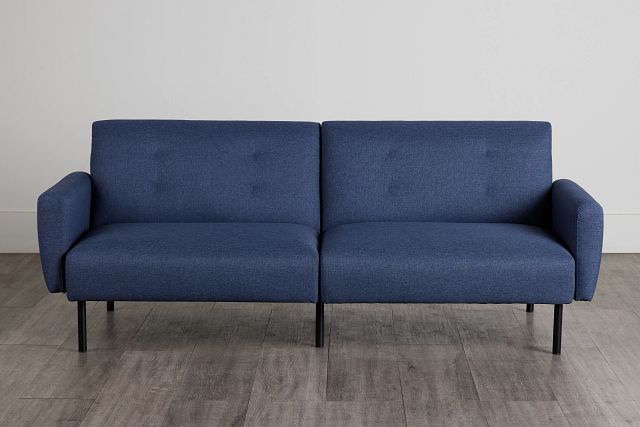 Denali Dark Blue Fabric Sofa Futon