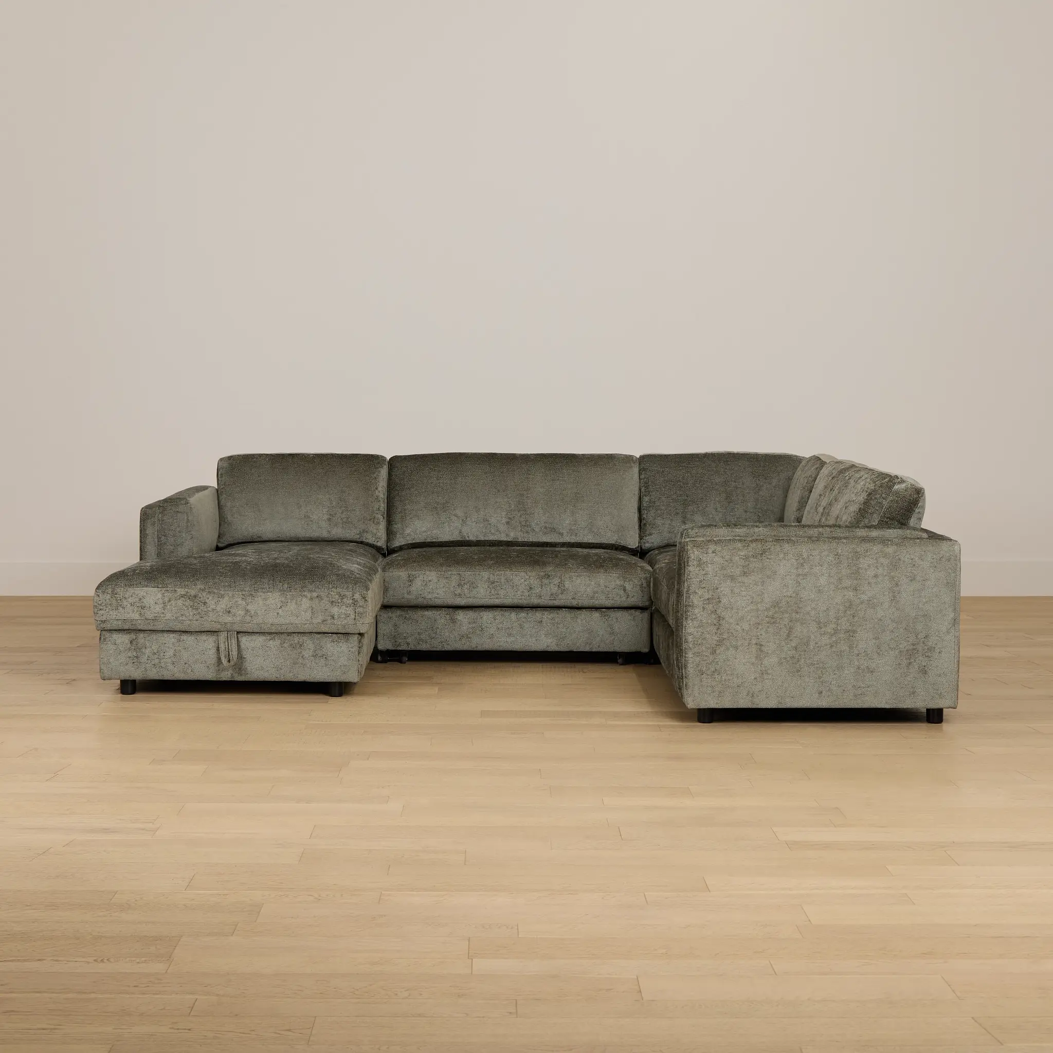 Farren Dark Green Fabric Medium Left Chaise Sleeper Sectional Farren Dark Green Fabric Medium Left Chaise Sleeper Sectional