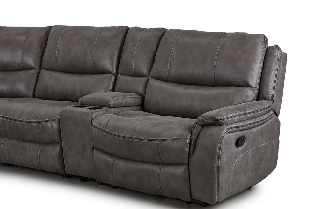 Dober Dark Gray Micro Medium Dual Manual 2-arm Sectional