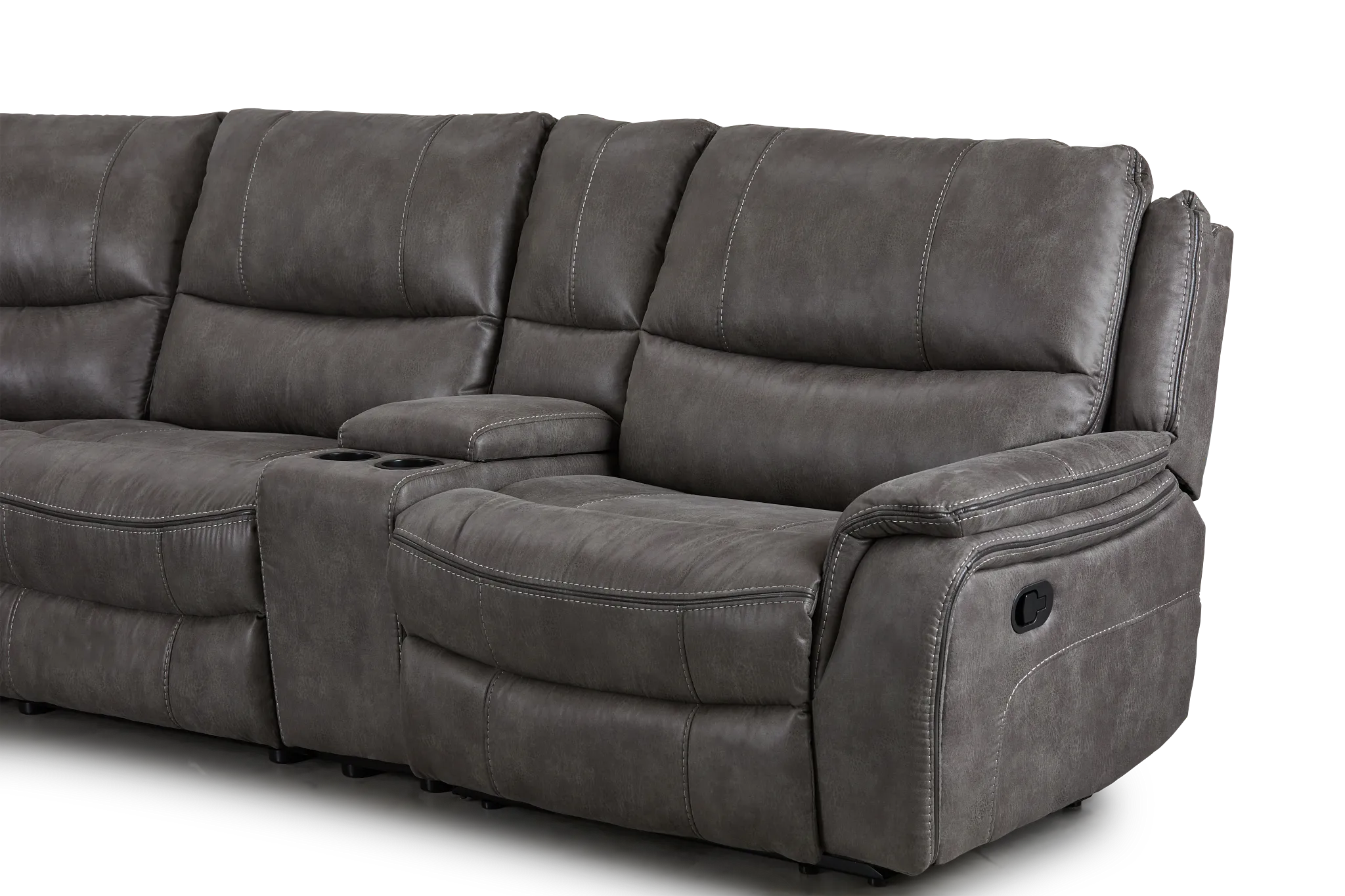 Dober Dark Gray Micro Medium Dual Manual 2-arm Sectional