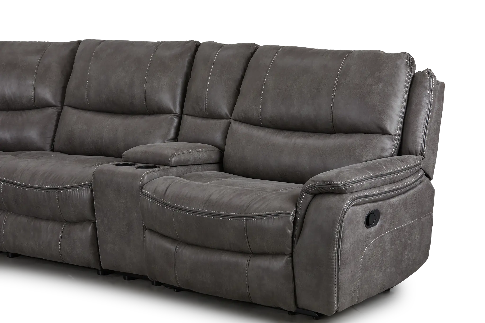 Dober Dark Gray Micro Medium Dual Manual 2-arm Sectional Dober Dark Gray Micro Medium Dual Manual 2-arm Sectional