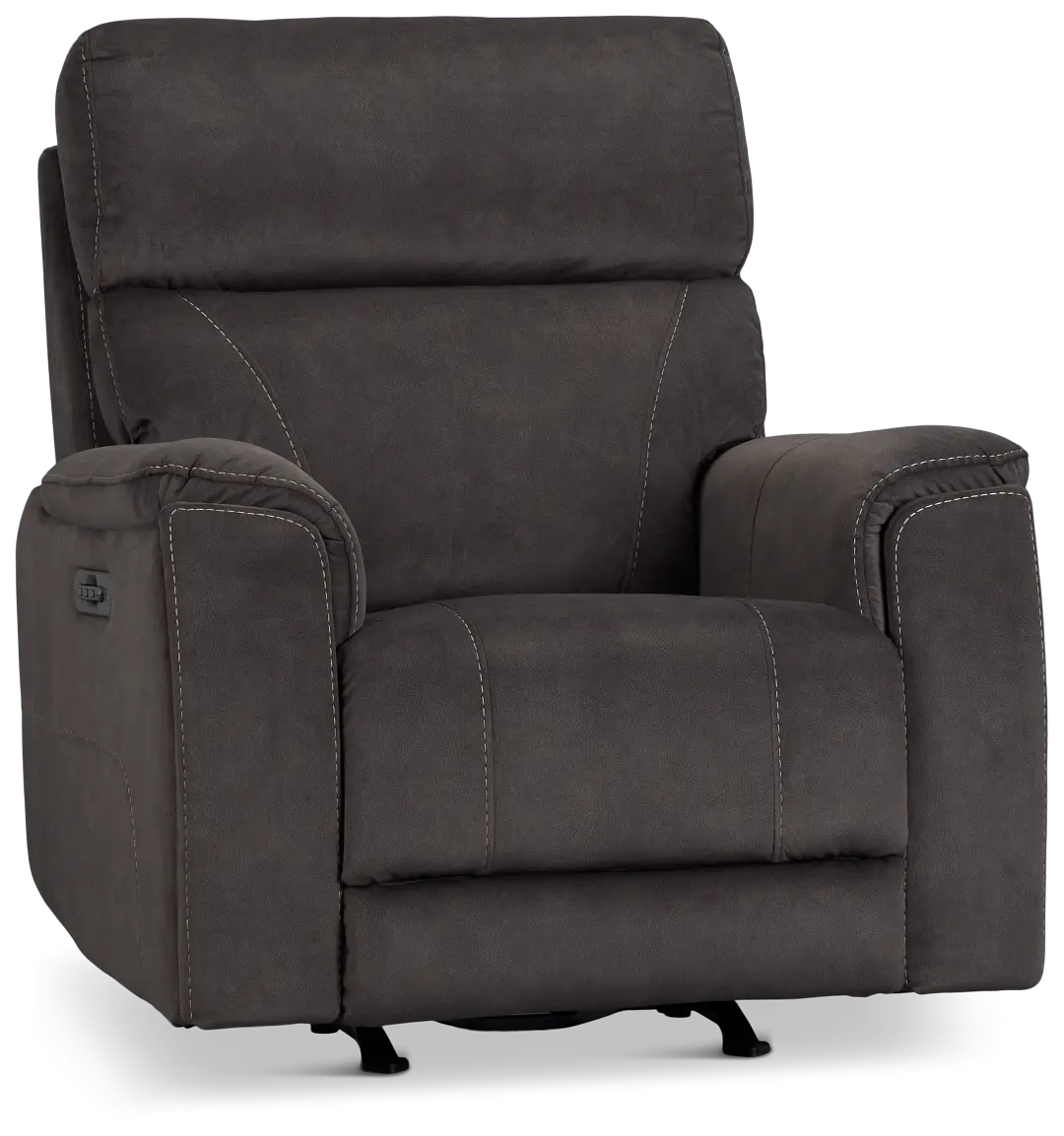 Wells Dark Brown Fabric Power Recliner With Heat And Massage Wells Dark Brown Fabric Power Recliner With Heat And Massage