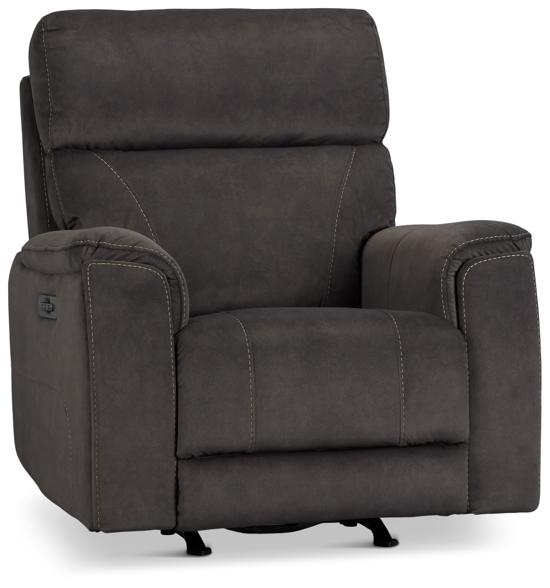 Wells Dark Brown Fabric Power Recliner With Heat And Massage Wells Dark Brown Fabric Power Recliner With Heat And Massage