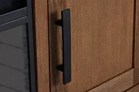 Richmond Light Tone 64" Door Pier Entertainment Wall With Fireplace