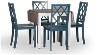 Edgartown Two-tone Rect Table & 4 Navy Wood Chairs