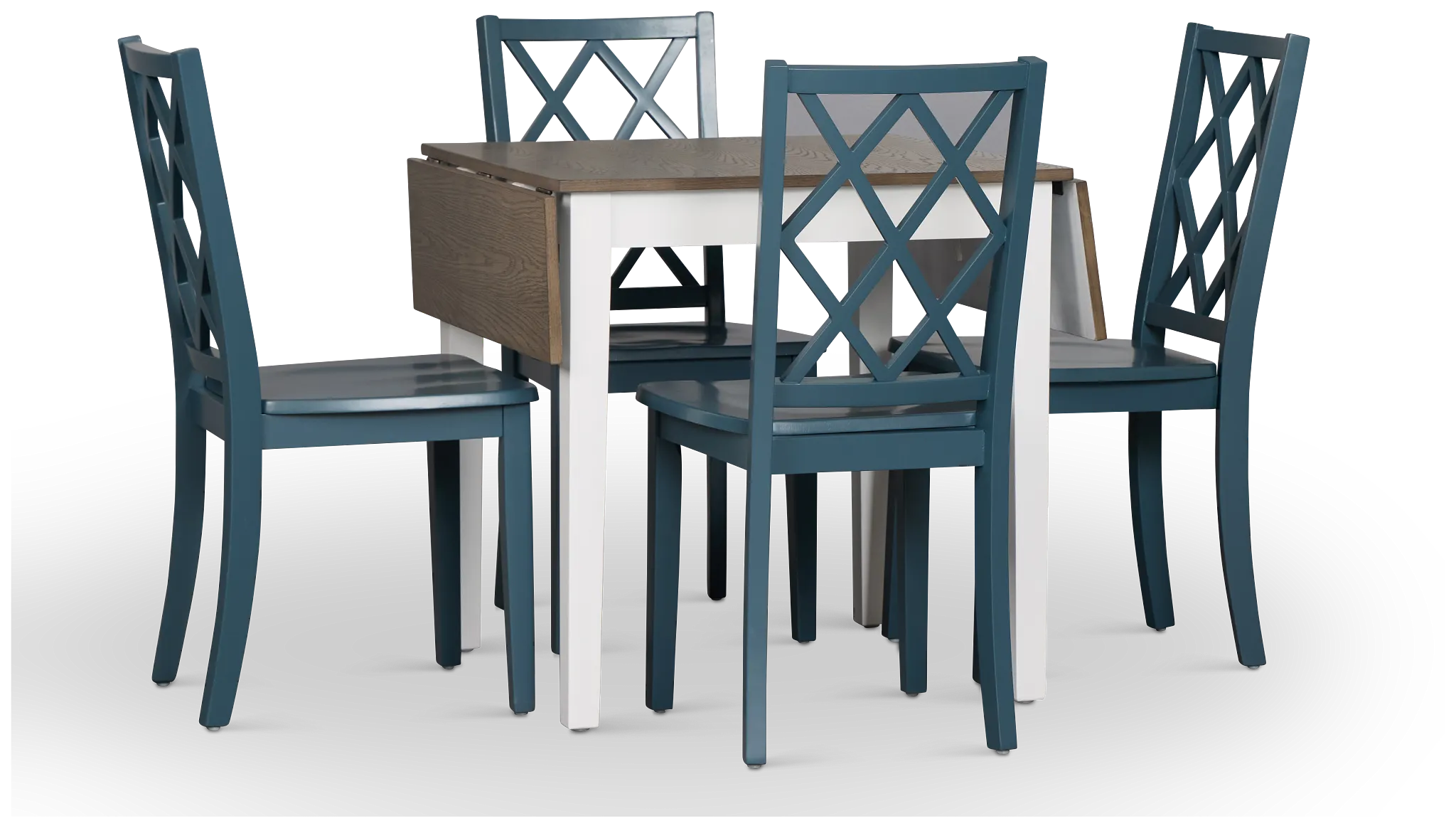 Edgartown Two-tone Rect Table & 4 Navy Wood Chairs