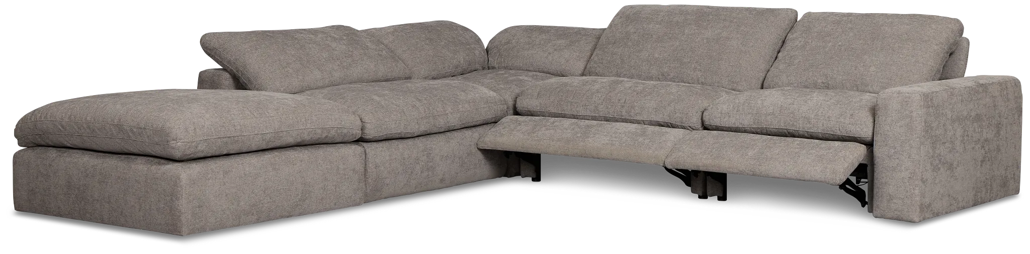 Drift Dark Gray Fabric Medium Dual Power Left Bumper Sectional