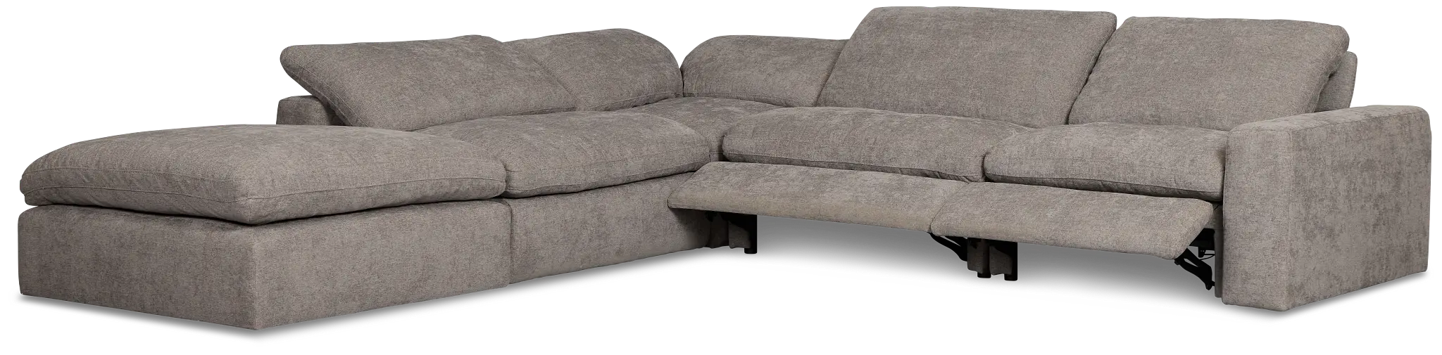 Drift Dark Gray Fabric Medium Dual Power Left Bumper Sectional Drift Dark Gray Fabric Medium Dual Power Left Bumper Sectional