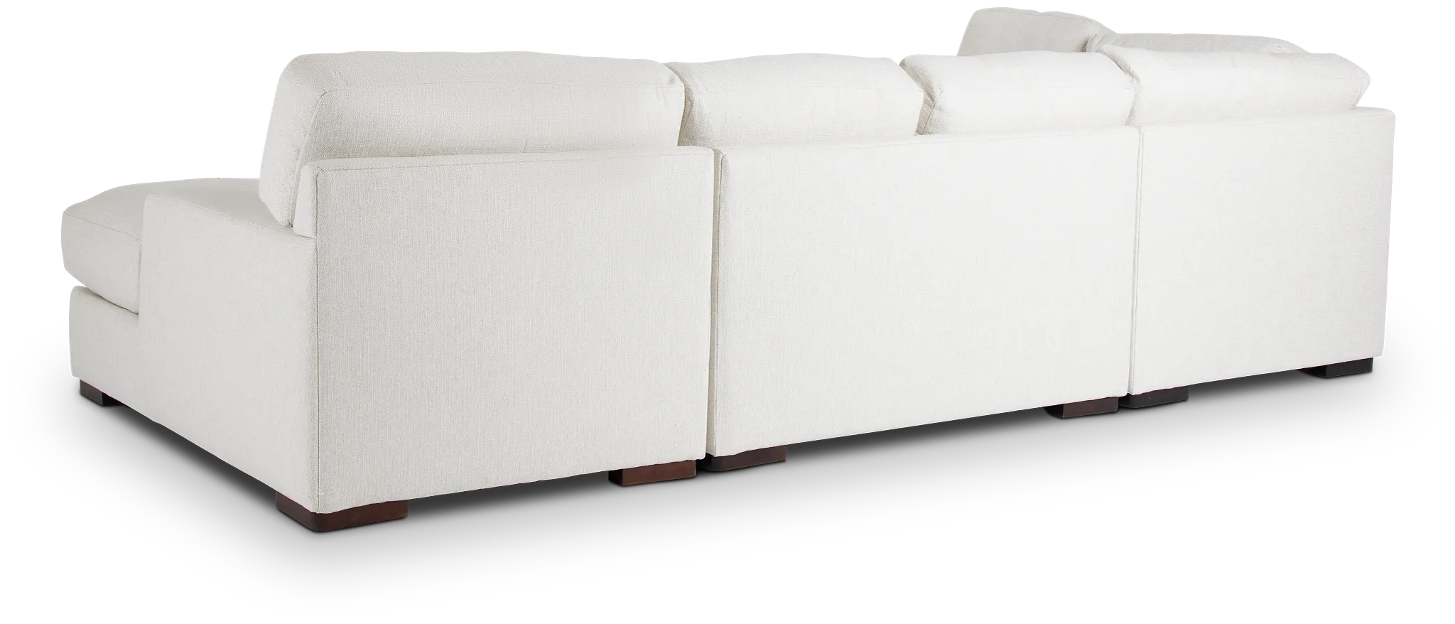Veronica White Down Small Left Bumper Sectional
