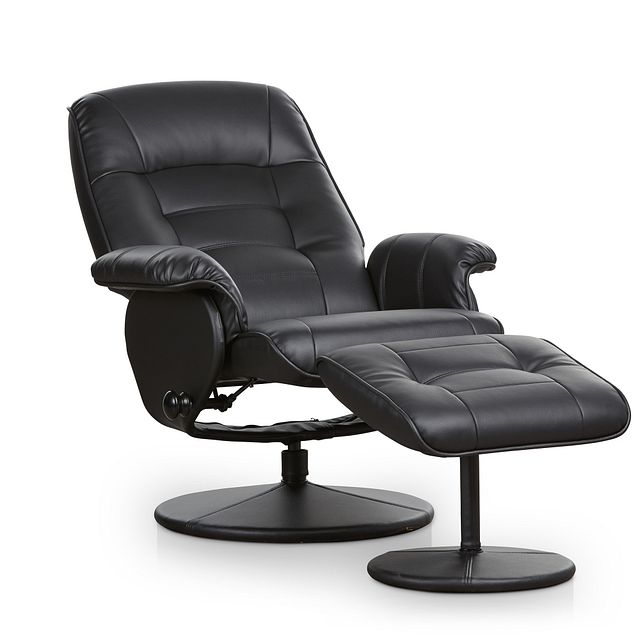 Brooks Black Micro Recliner Ottoman Living Room Recliners