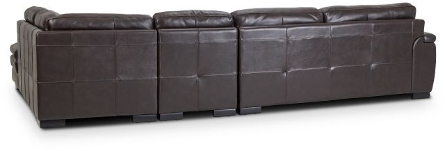 Braden Dark Brown Leather Medium Right Bumper Sectional