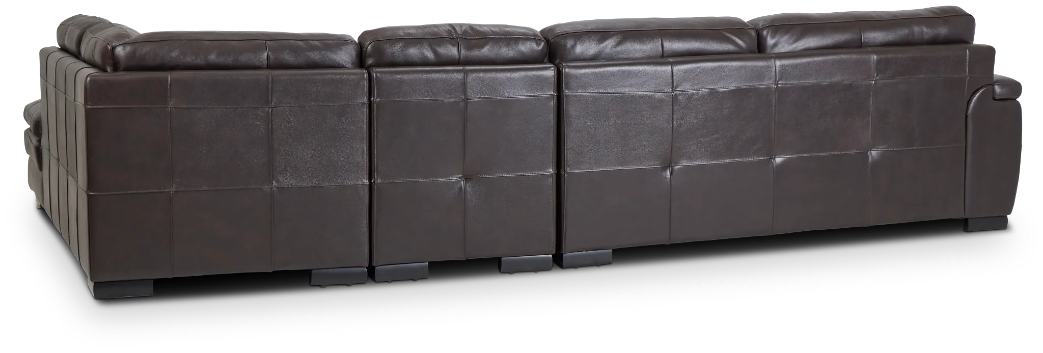 Braden Dark Brown Leather Medium Right Bumper Sectional