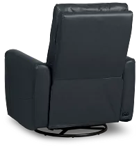Izzy Dark Blue Lthr/vinyl Power Swivel Glider Recliner