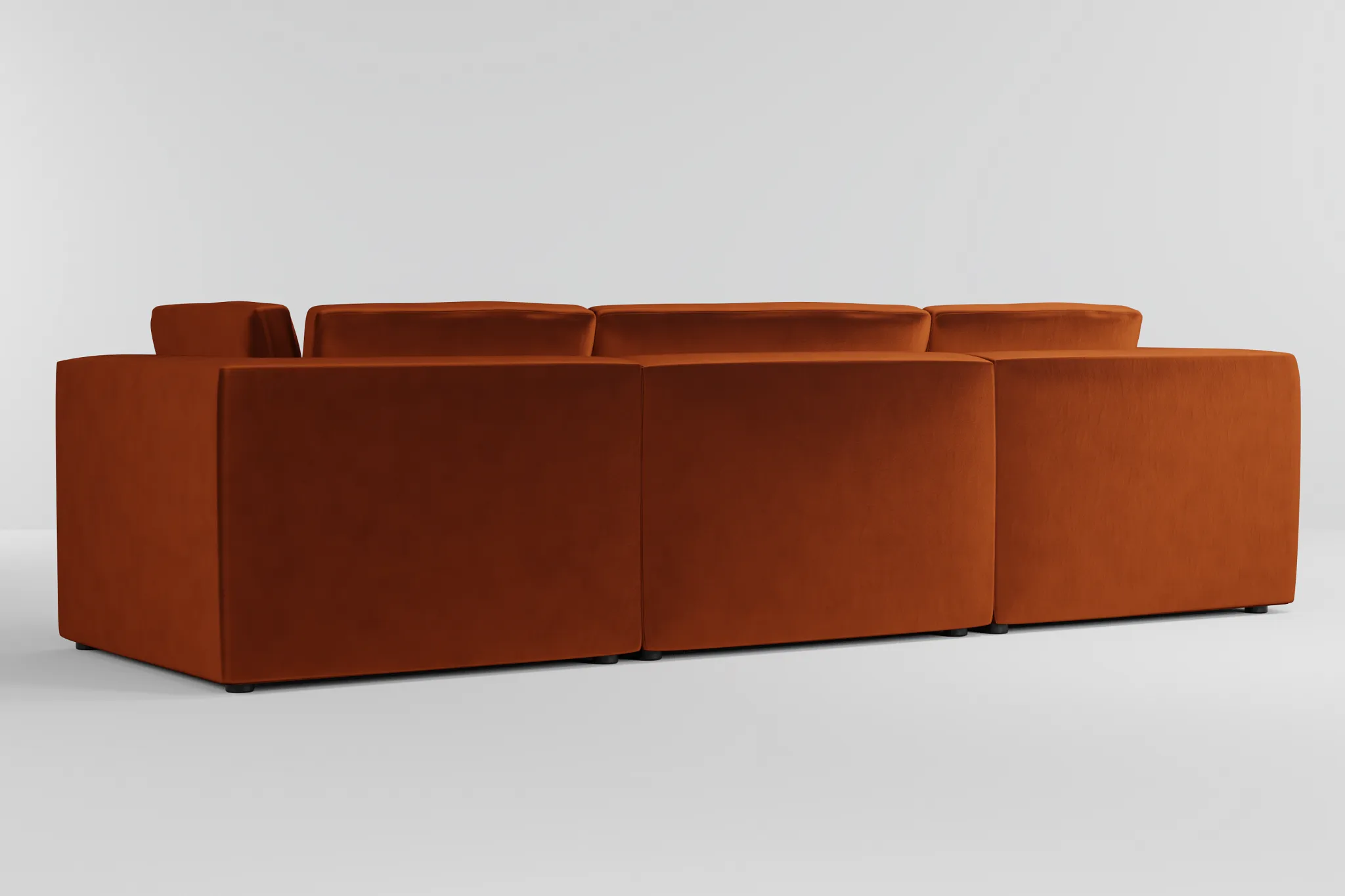 Destin Joya Orange Velvet 3-piece Modular Sofa