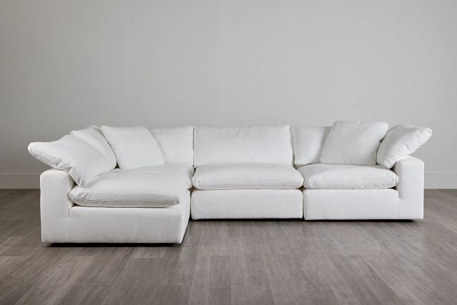 Nixon White Fabric 4-piece Modular Sectional | Living Room - Sectionals | City Furniture