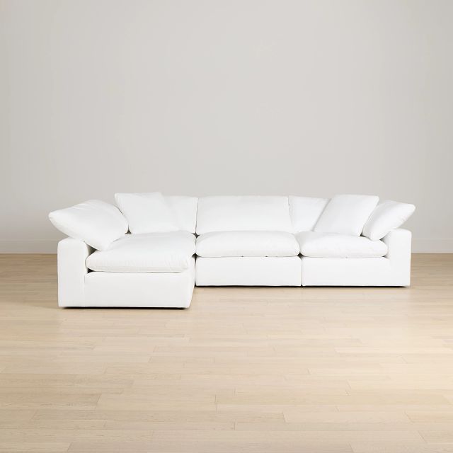 Nixon White Fabric 4-piece Modular Sectional