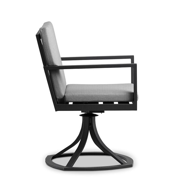 Linear Dark Gray Swivel Arm Chair (1)