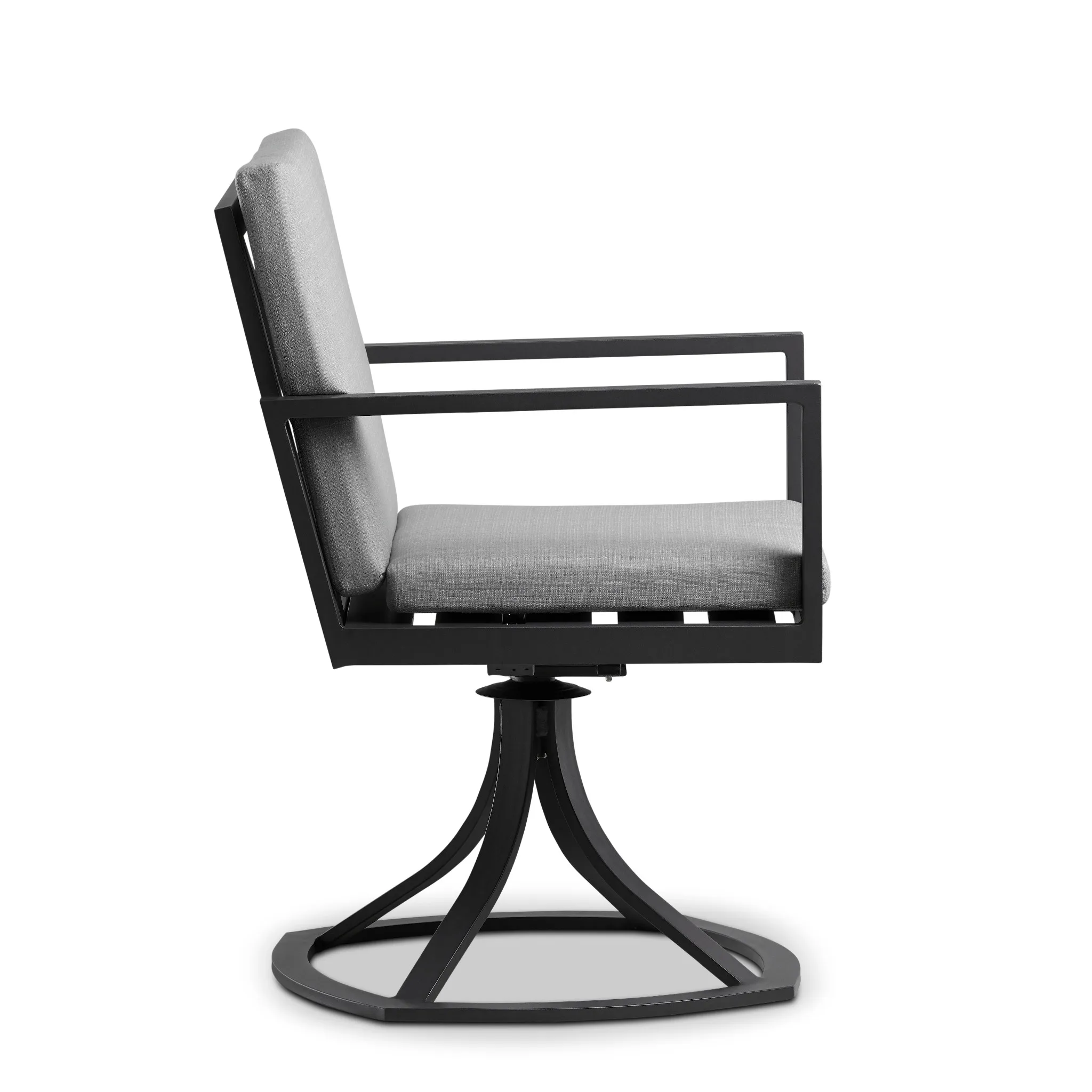 Linear Dark Gray Swivel Arm Chair