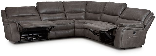 Dober Dark Gray Micro Small Two-arm Power Reclining Sectional