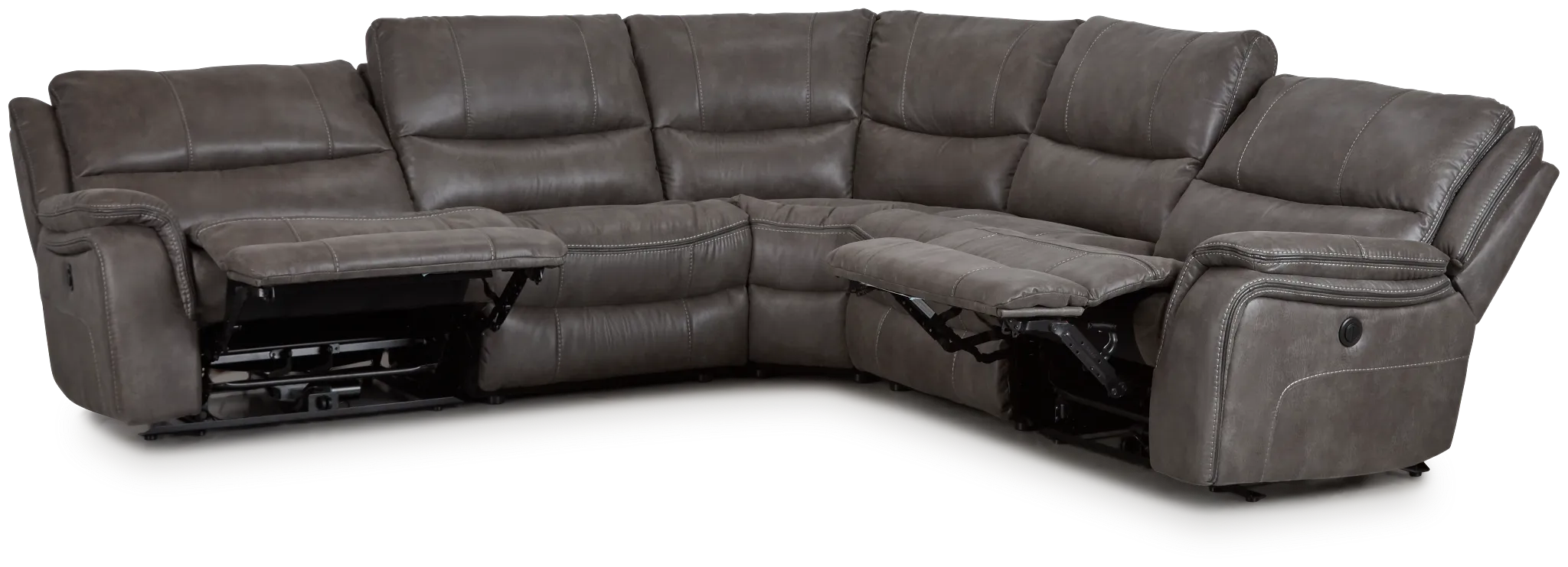 Dober Dark Gray Micro Small Two-arm Power Reclining Sectional