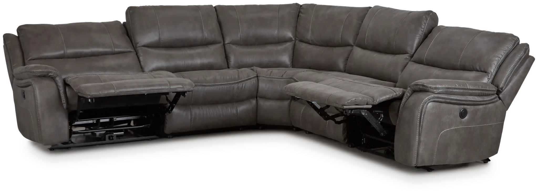Dober Dark Gray Micro Small Two-arm Power Reclining Sectional Dober Dark Gray Micro Small Two-arm Power Reclining Sectional