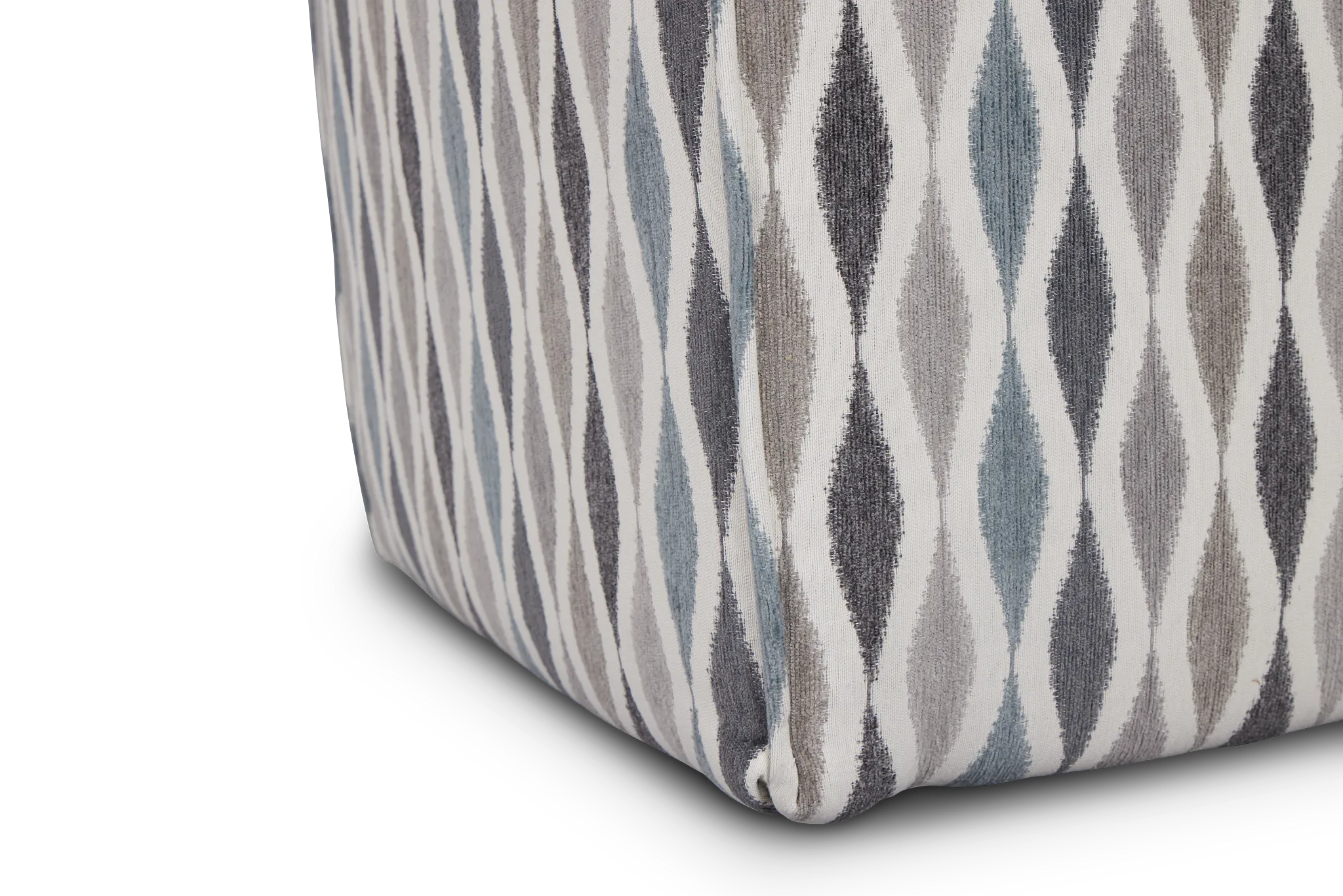 Ohgee Blue Fabric Accent Pouf
