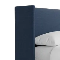 Captiva Peyton Dark Blue 48" Upholstered Shelter Bed