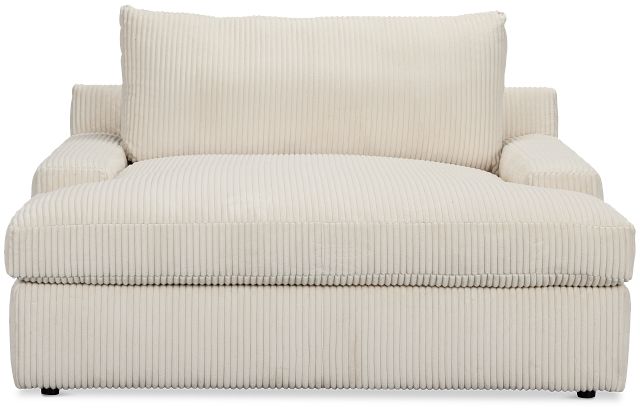Charlie Ivory Fabric Chaise