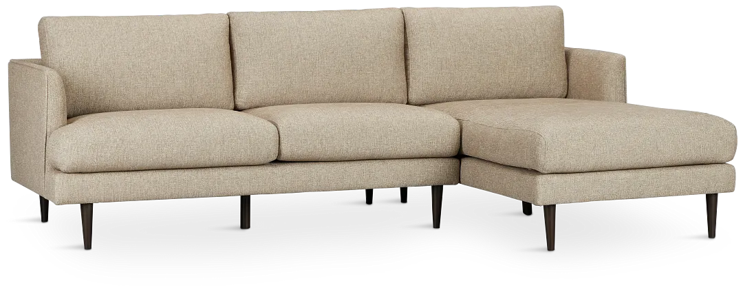 Easton Brown Fabric Right Chaise Sectional