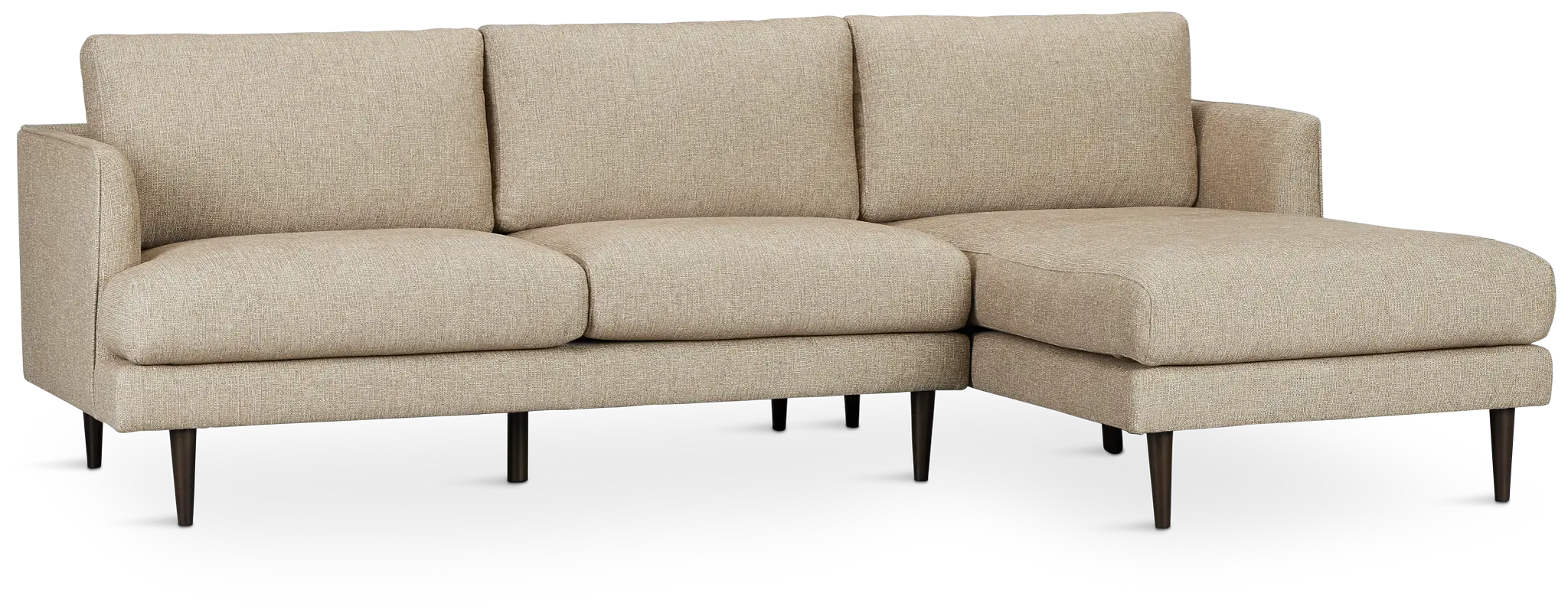 Easton Brown Fabric Right Chaise Sectional Easton Brown Fabric Right Chaise Sectional