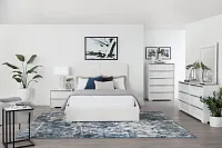 Doral White Uph Platform Bed