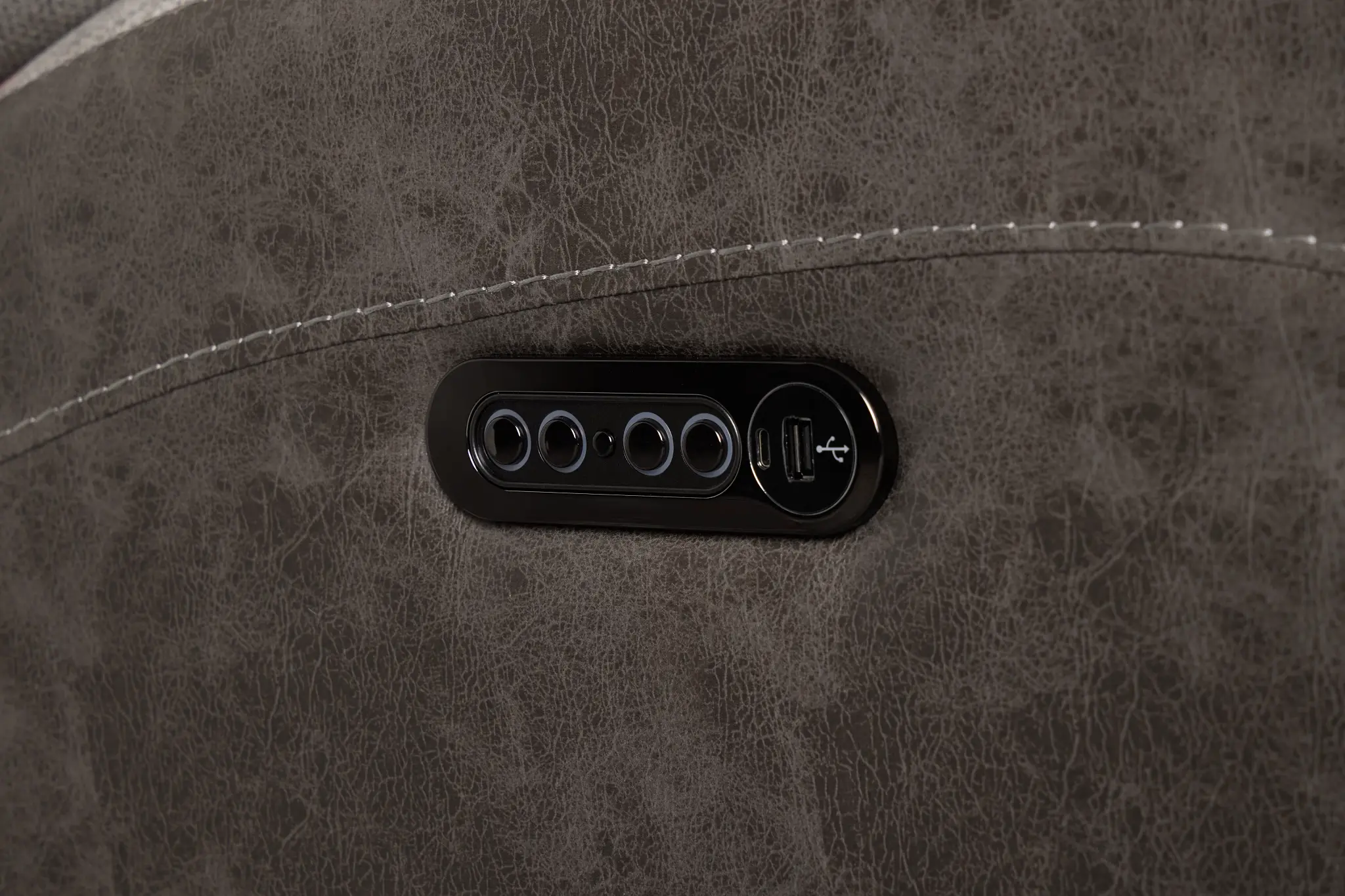 Travis Gray Fabric Medium Dual Power 2-arm Reclining Sectional Travis Gray Fabric Medium Dual Power 2-arm Reclining Sectional