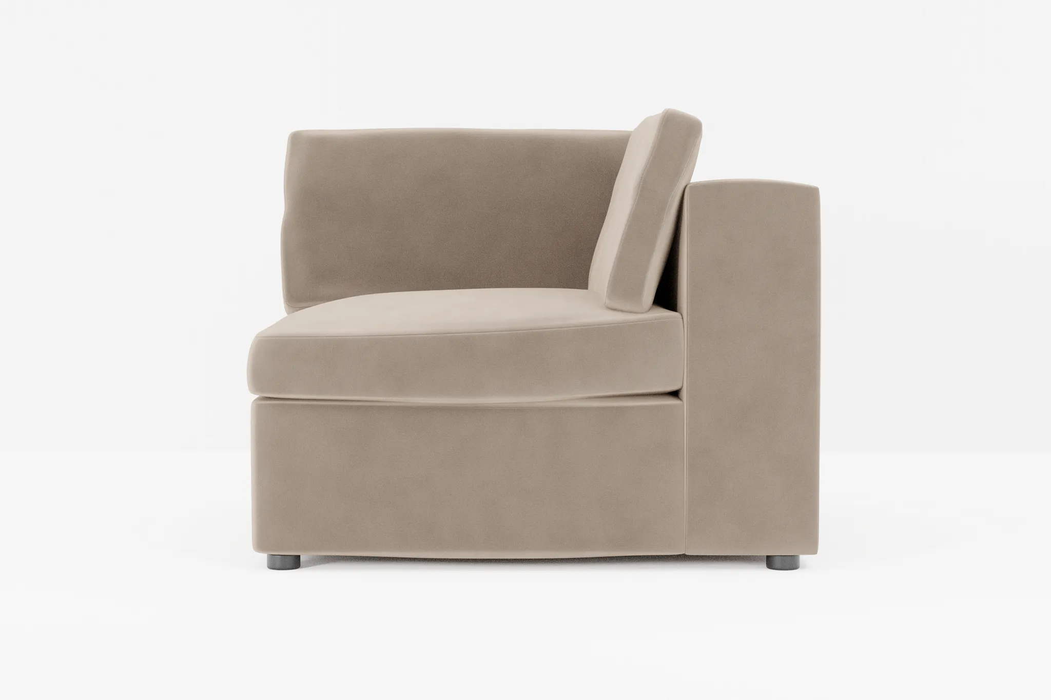 Destin Joya Beige Velvet Corner Chair