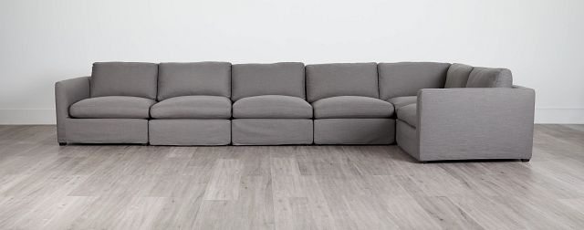 Willow Gray Fabric Large Two-arm Sectional (0)