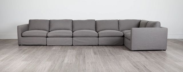 Willow Gray Fabric Large Two-arm Sectional