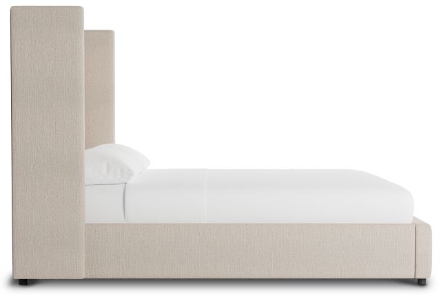 Captiva Linen Beige 60" Upholstered Shelter Bed