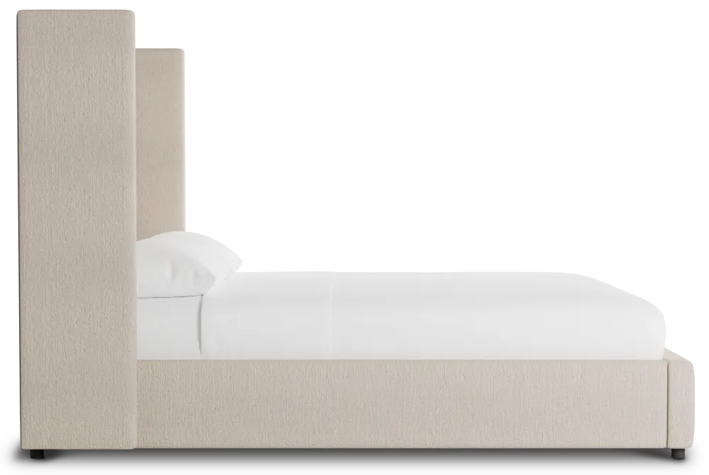 Captiva Linen Beige 60" Upholstered Shelter Bed