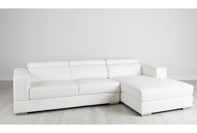 Maxwell White Micro Right Chaise Sectional