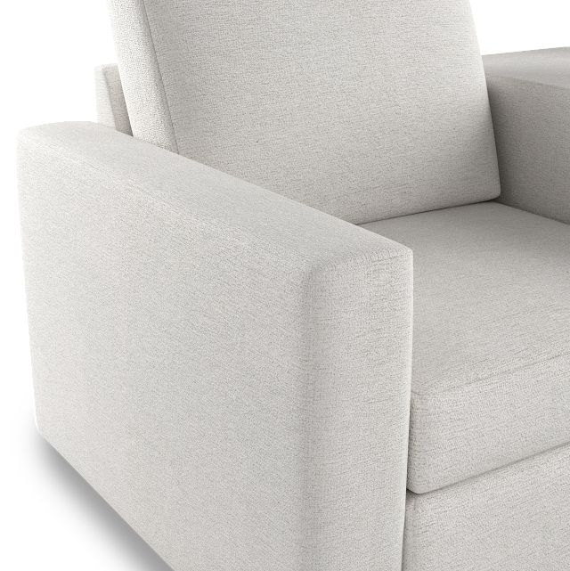 Citymod White Fabric 3-piece Modular Sofa With Media Console