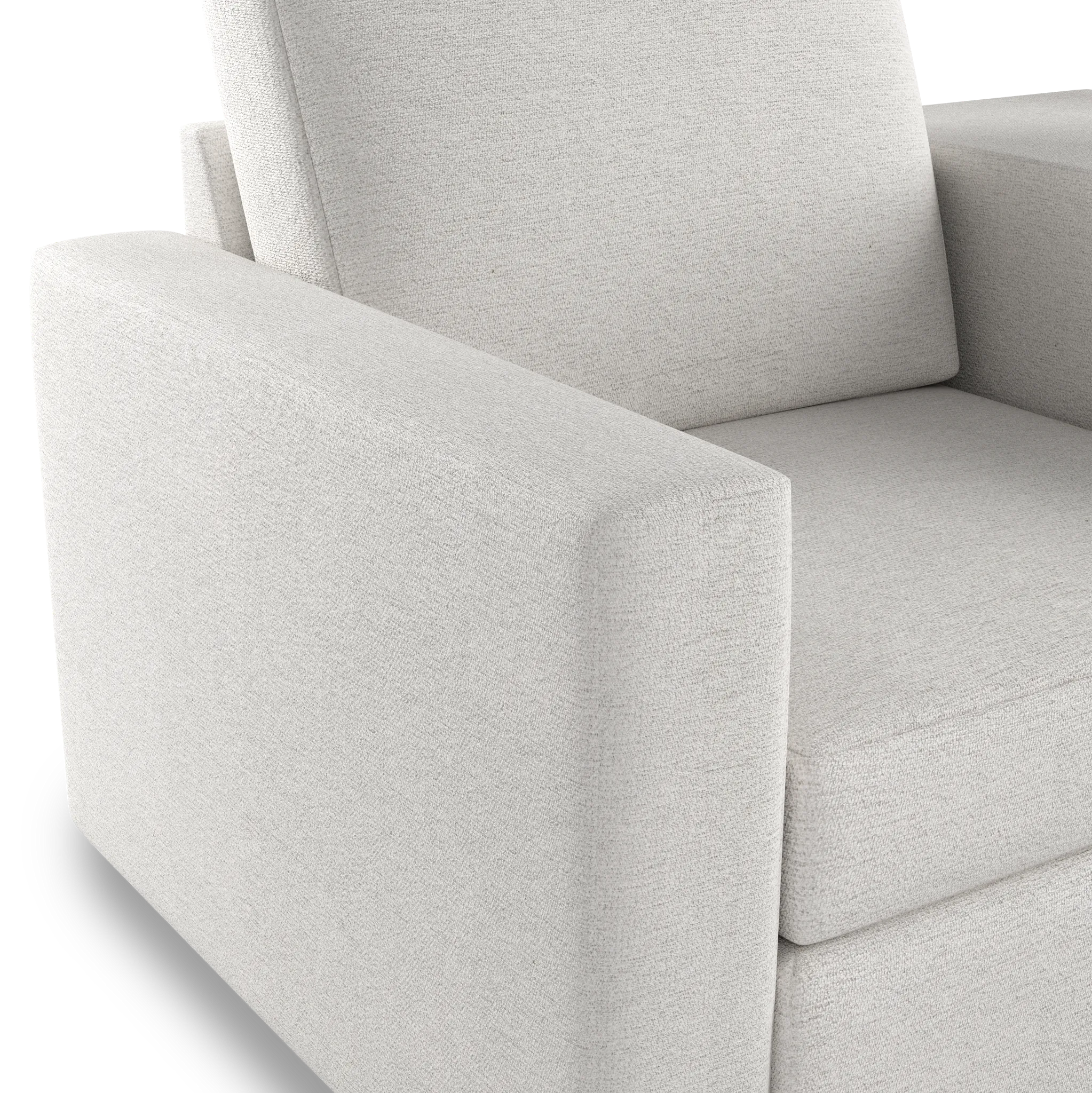 Citymod White Fabric 3-piece Modular Sofa With Media Console